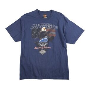 Vtg Harley Davidson Macon Georgia Eagle Graphic T-Shirt USA Men's L Blue 2003